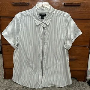 Liz Claiborne - White Pin Striped Blouse